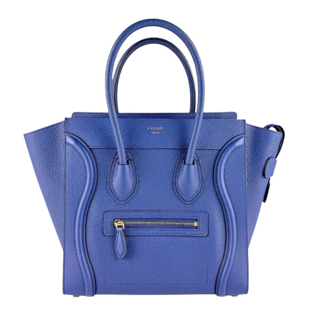 Celine Luggage Tote Shopper Leather Handbag Blue